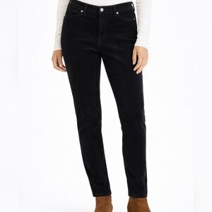 Talbots Black Corduroy Straight Leg 4P Vintage Coastal Grandmother Workwear